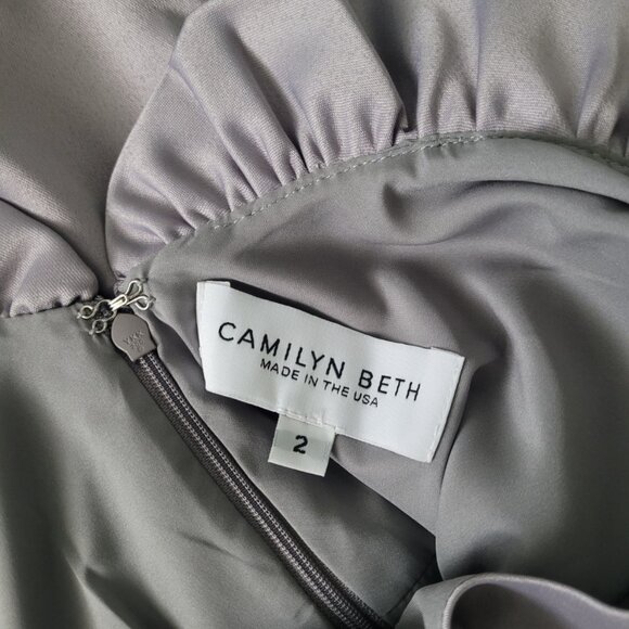 NEW CAMILYN BETH Alexandria Maxi Dress in Silver/Grey Size 2 - Picture 3 of 4